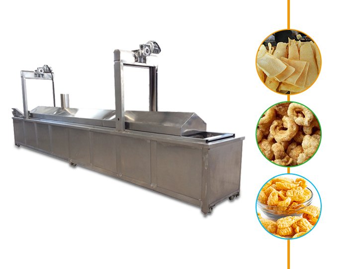 Industrial continuous pork rinds frying machine 1